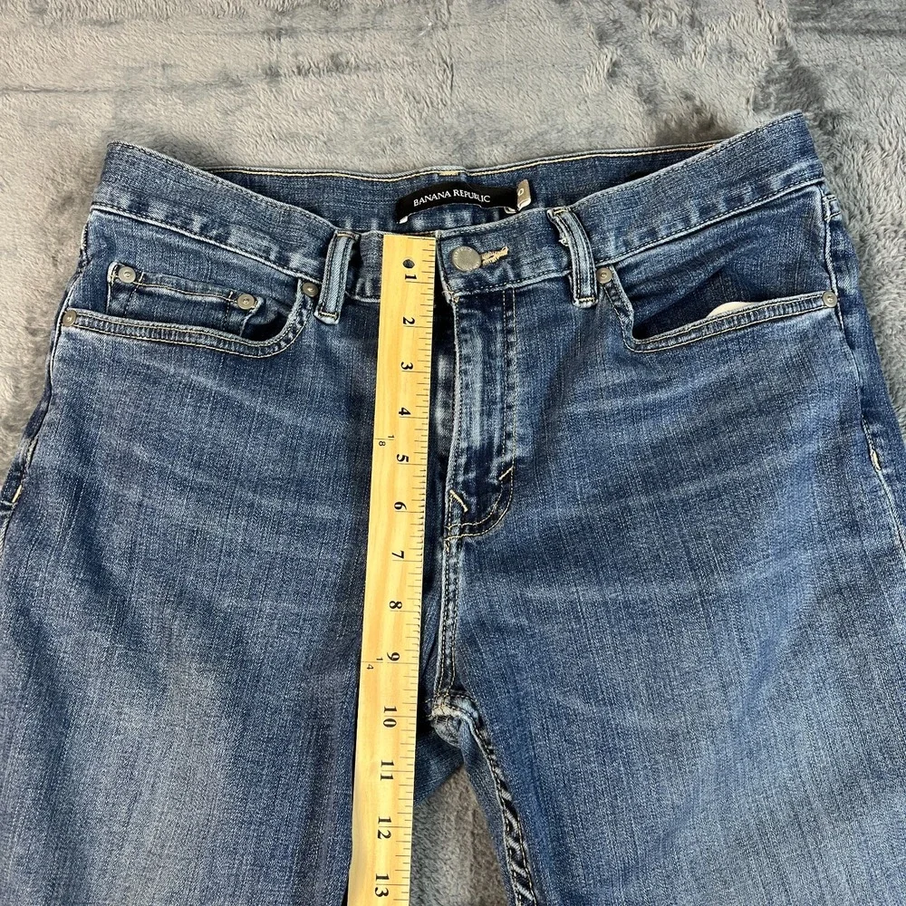 Banana Republic Slim Fit Jeans Mens 33x32 Blue Denim Cotton Stretch Straight Leg